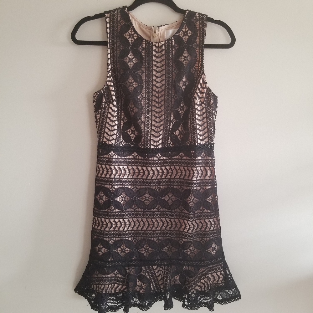 J.O.A. Los Angeles black crochet lace dress